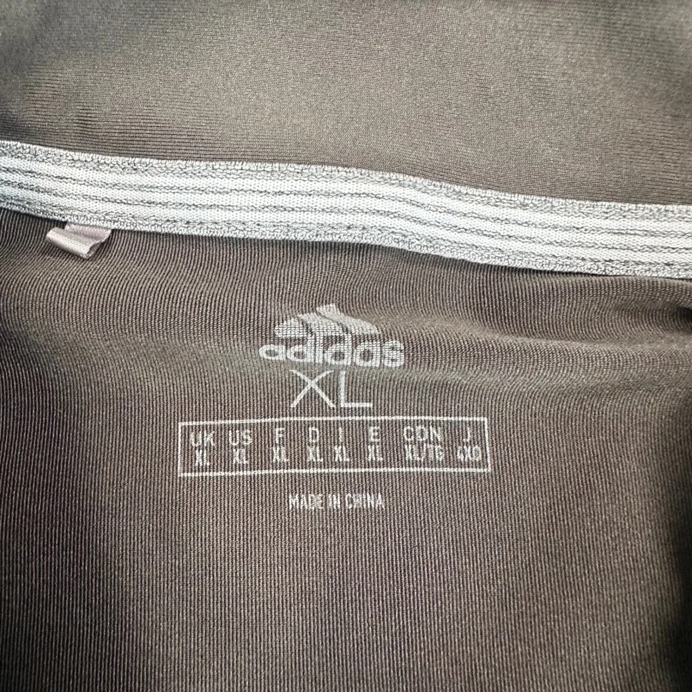 Adidas Mens XL Golf Polo Shirt Olive Green Striped Performance Short Sleeve